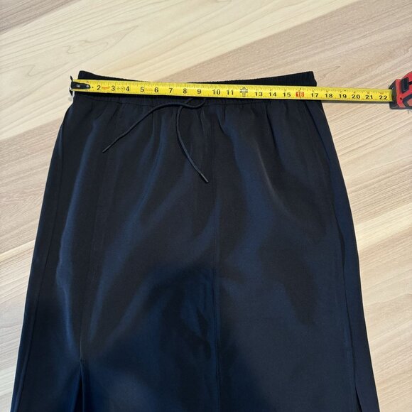 Athleta Stride Black Drawstring Elastic Waist Side Slit Midi Skirt Women's Large - Picture 8 of 9